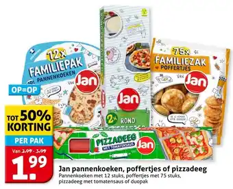Hoogvliet Jan pannenkoeken, poffertjes of pizzadeeg aanbieding