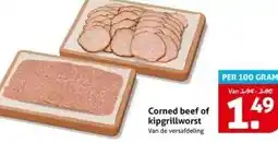 Hoogvliet Corned beef of kipgrillworst Van de versafdeling aanbieding