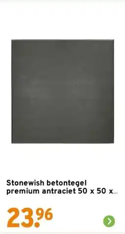 GAMMA Stonewish betontegel premium antraciet 50 x 50 x 4 cm aanbieding