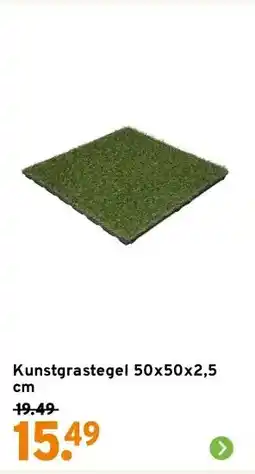 GAMMA Kunstgrastegel 50x50x2,5 cm aanbieding
