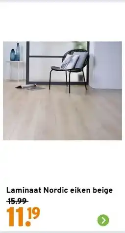 GAMMA Laminaat Nordic eiken beige aanbieding