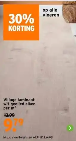 GAMMA Village laminaat wit geolied eiken per m² aanbieding