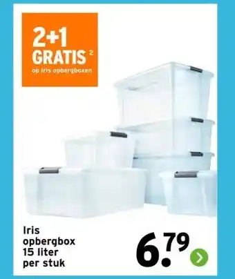 GAMMA Iris opbergbox 15 liter per stuk aanbieding