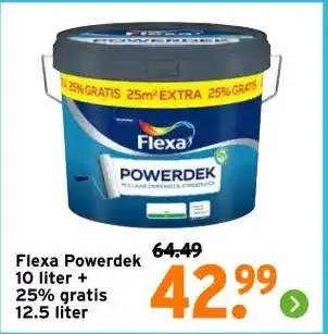 GAMMA Flexa Powerdek 10 liter + 25% gratis 12.5 liter aanbieding