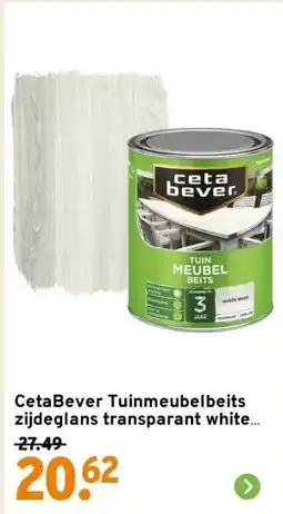 GAMMA CetaBever Tuinmeubelbeits zijdeglans transparant white wash 750 ml aanbieding