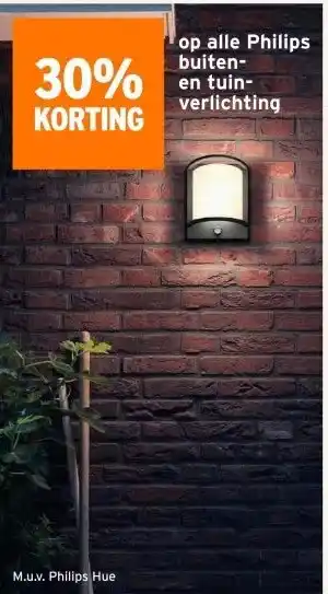 GAMMA 30% KORTING op alle Philips buiten- en tuin- verlichting aanbieding