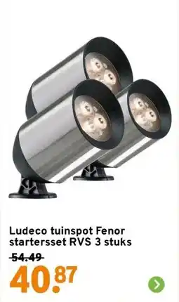 GAMMA Ludeco tuinspot Fenor startersset RVS 3 stuks aanbieding