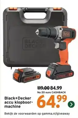 GAMMA Black+Decker accu klopboor- machine aanbieding