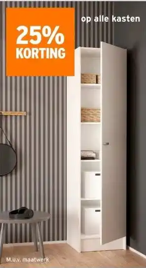 GAMMA 25% KORTING op alle kasten aanbieding