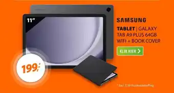 Expert Samsung Galaxy Tab A9 Plus 11 inch 64GB Wifi + Book Cover Grijs aanbieding