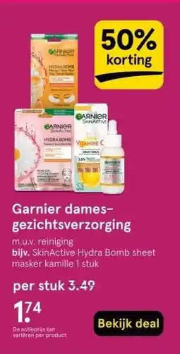Etos Garnier dames- gezichtsverzorging aanbieding