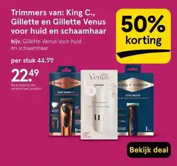 Etos Trimmers van: King C., Gillette en Gillette Venus voor huid en schaamhaar aanbieding