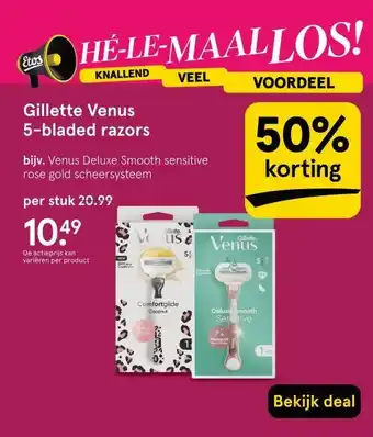 Etos Gillette Venus 5-bladed razors aanbieding