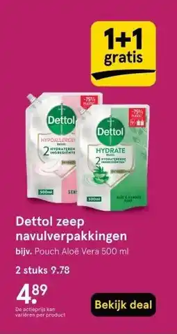 Etos Dettol zeep navulverpakkingen aanbieding