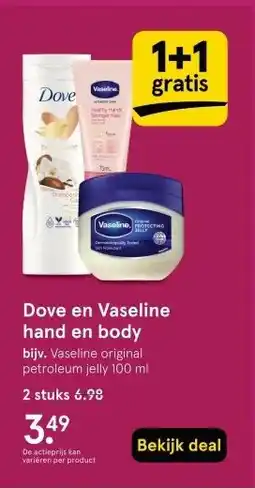 Etos Dove en Vaseline hand en body aanbieding