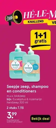 Etos Seepje zeep, shampoo en conditioners aanbieding