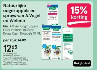 Etos Natuurlijke oogdruppels en sprays van A.Vogel en Weleda aanbieding