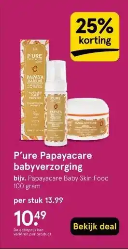 Etos P'ure Papayacare babyverzorging aanbieding