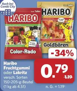 Combi Haribo Fruchtgummi oder Lakritz aanbieding