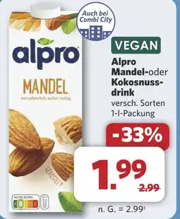 Combi Alpro Mandel-oder Kokosnuss- drink aanbieding