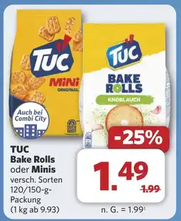 Combi TUC Bake Rolls oder Minis aanbieding