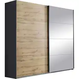 Budget Home Store Kledingkast Quadro B181xH210 Eiken - Grijs incl. kastinrichting aanbieding
