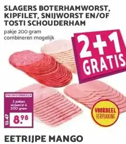 Boon`s Markt SLAGERS BOTERHAMWORST, KIPFILET, SNIJWORST EN/OF TOSTI SCHOUDERHAM aanbieding