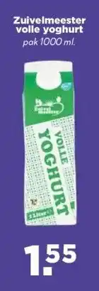 Boon`s Markt Zuivelmeester volle yoghurt pak 1000 ml. aanbieding