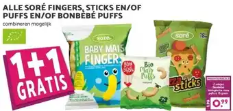 Boon`s Markt ALLE SORÉ FINGERS, STICKS EN/OF PUFFS EN/OF BONBÉBÉ PUFFS aanbieding