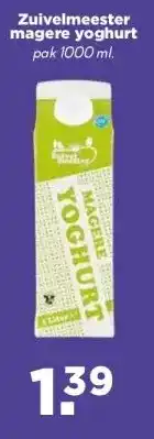 Boon`s Markt Zuivelmeester magere yoghurt pak 1000 ml. aanbieding