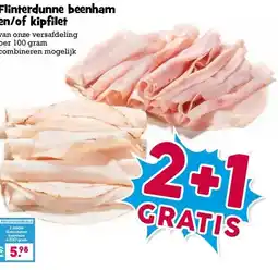 Boon`s Markt Flinterdunne beenham en/of kipfilet aanbieding