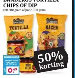Boon`s Markt BANDEROS TORTILLA CHIPS OF DIP aanbieding