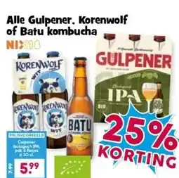 Boon`s Markt Alle Gulpener, Korenwolf of Batu kombucha aanbieding