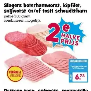 Boon`s Markt Slagers boterhamworst, kipfilet. snijworst en/of tosti schouderham aanbieding