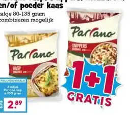 Boon`s Markt Parrano rasp, snippers, mozzarella en/of poeder kaas aanbieding