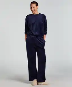 Hunkemoller Hunkemöller Velours pyjamabroek Blauw aanbieding
