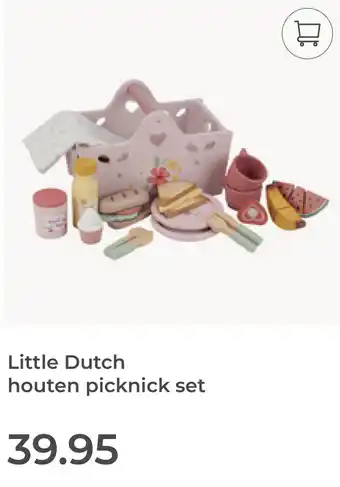 Prenatal Little Dutch houten picknick set aanbieding