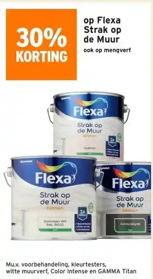 GAMMA 30% KORTING op Flexa Strak op de Muur ook op mengverf aanbieding
