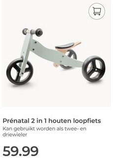 Prenatal Prénatal 2 in 1 houten loopfiets aanbieding