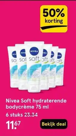Etos Nivea Soft hydraterende bodycrème 75 ml aanbieding