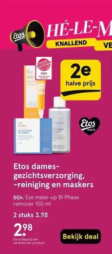 Etos Etos dames- gezichtsverzorging, -reiniging en maskers aanbieding