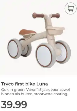Prenatal Tryco first bike Luna aanbieding