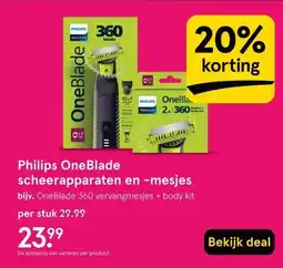 Etos Philips OneBlade scheerapparaten en -mesjes aanbieding
