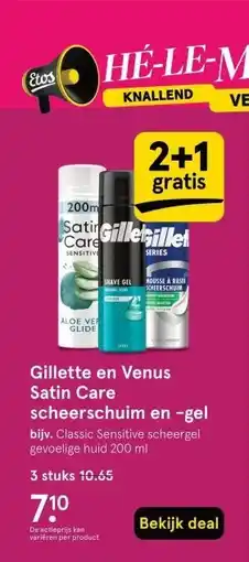 Etos Gillette en Venus Satin Care scheerschuim en -gel aanbieding