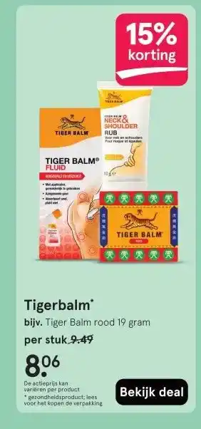 Etos Tigerbalm aanbieding