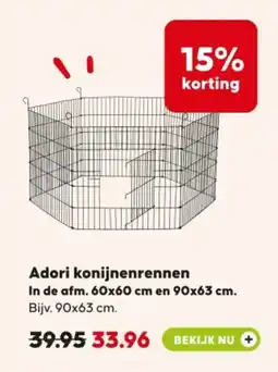 Pets Place Adori konijnenrennen aanbieding