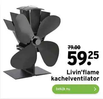 GAMMA Livin'flame kachelventilator aanbieding