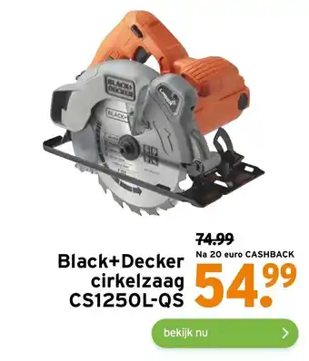 GAMMA Black+decker cirkelzaag CS1250L-QS aanbieding