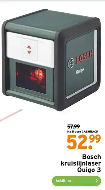 GAMMA Bosch kruislijnlaser Quigo 3 aanbieding