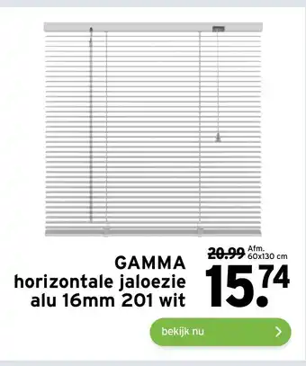 GAMMA Horizontale jaloezie alu 16mm 201 wit aanbieding